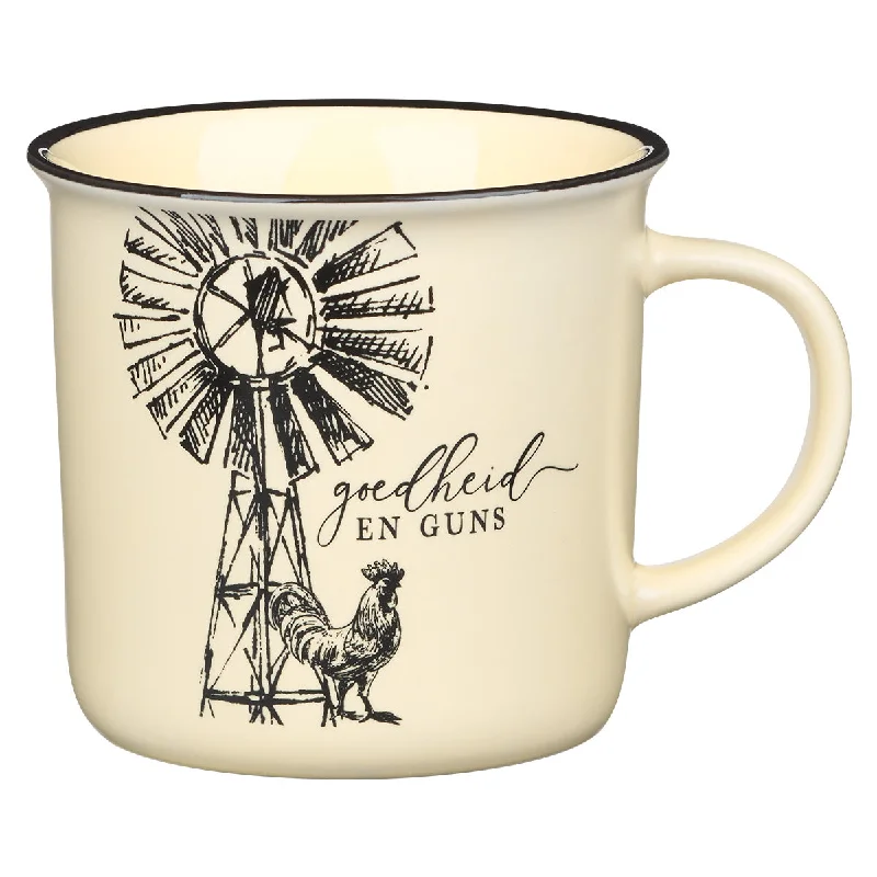 large ceramic tea mug -Goedheid En Guns Afrikaans Ceramic Mug - Psalms 23:6