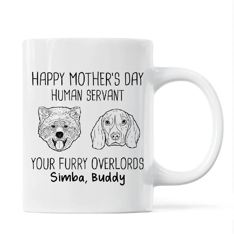 coffee cup with cute design -Good Morning Happy Mother‘s Day Dog Head Outline Personalized Mug