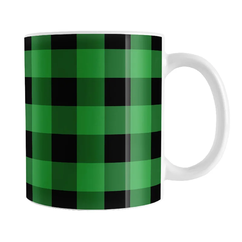 pastel coffee mug -Green and Black Buffalo Plaid Mug