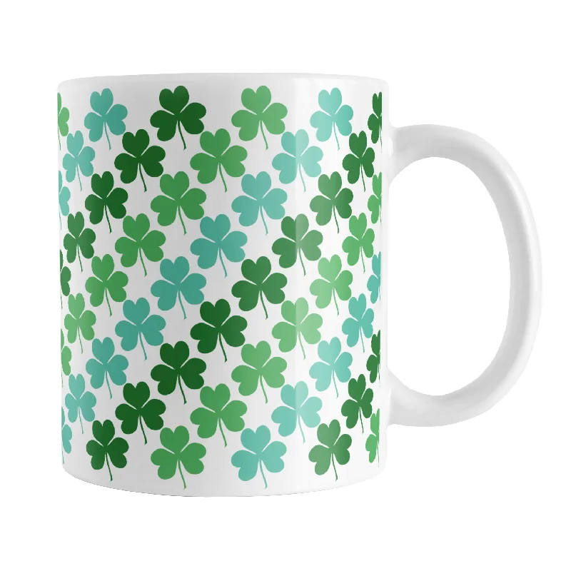 travel mug for hot drinks -Green and Teal Clovers Mug