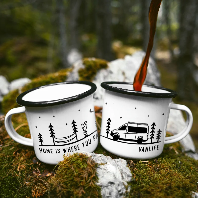 stainless steel travel mug -Home Is Where You Park It Vanlife Camp Mug