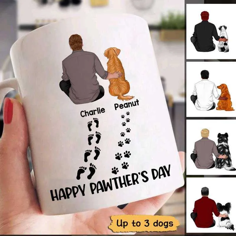 funny office mugs -Happy Pawther‘s Day Dog Dad Personalized Mug