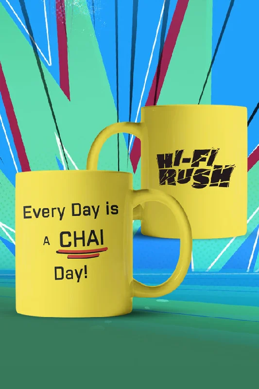 gold rimmed coffee mug -Hi-Fi RUSH Chai Day Mug