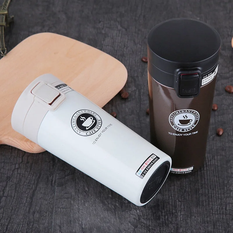 cute design coffee mug -Hot Fashion 380ml Stainless Steel Coffee Mugs Insulated Water Bottle Tumbler Thermos Cup Vacuum Flask Premium Travel Coffee Mug