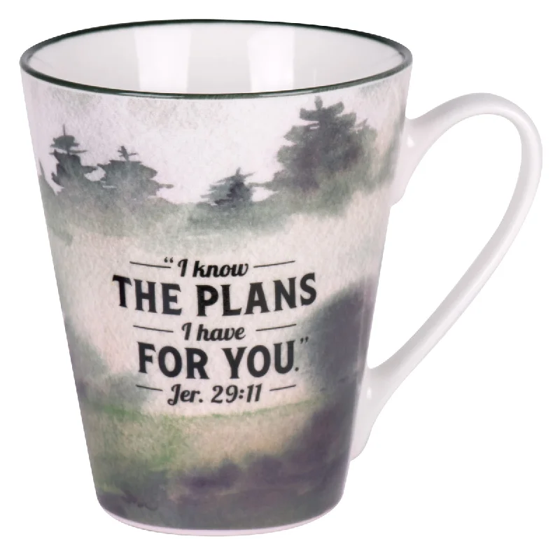 classic coffee mug -I Know the Plans I Have for You Green Ceramic Mug