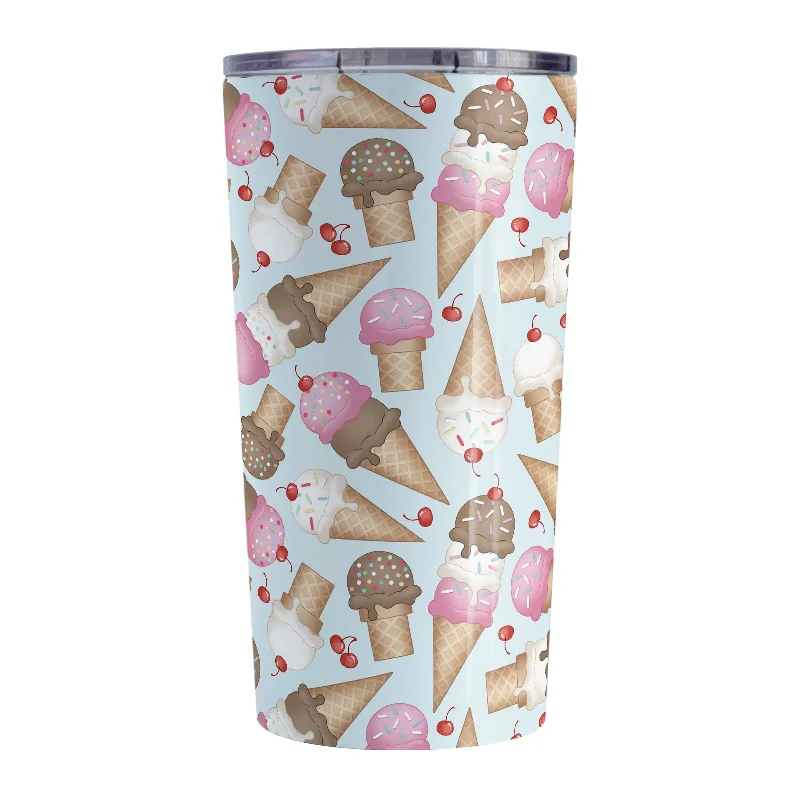 sleek travel coffee mug -Ice Cream Cones Pattern Tumbler Cup