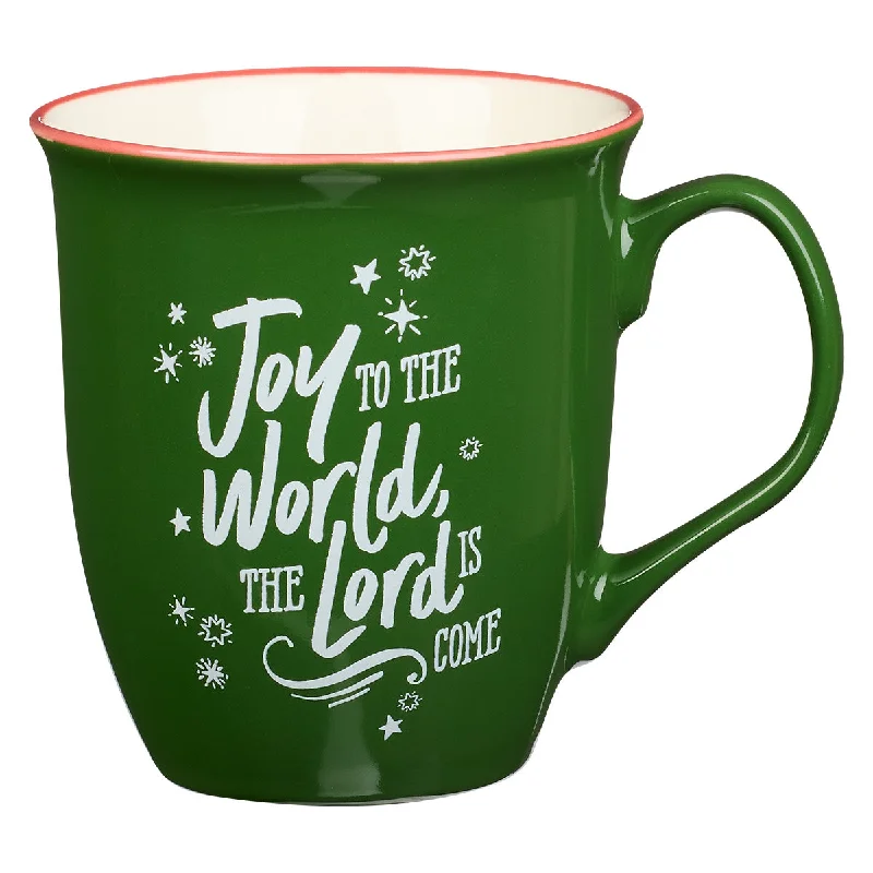 coffee mugs for couples -Joy To The World, The Lord Is Come Green Ceramic Mug