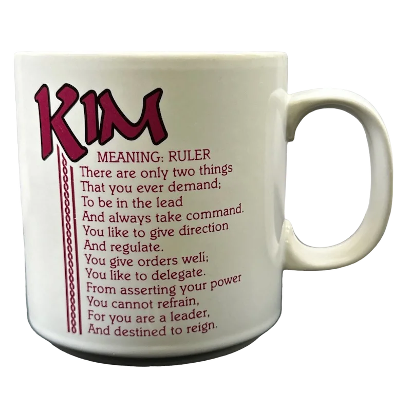 rustic coffee mug -KIM Poetry Name Pink Interior Mug Papel