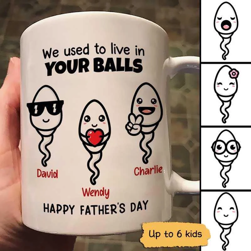 custom printed coffee mug -Little Cute Kids Happy Father‘s Day Personalized Mug