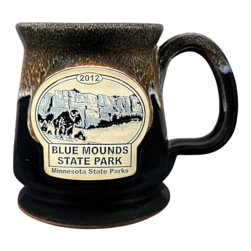 glass tea mug -Minnesota State Parks Blue Mounds State Park Limited Edition Mug 2012 Deneen Pottery