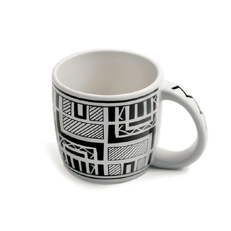 travel coffee mug for commuting -Mug - Canyons Black & White | Cliff Dweller Ancestral Puebloan Design