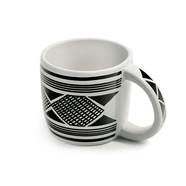 funny mugs for gifts -Mug - Diamondback Black & White | Cliff Dweller Ancestral Puebloan Design