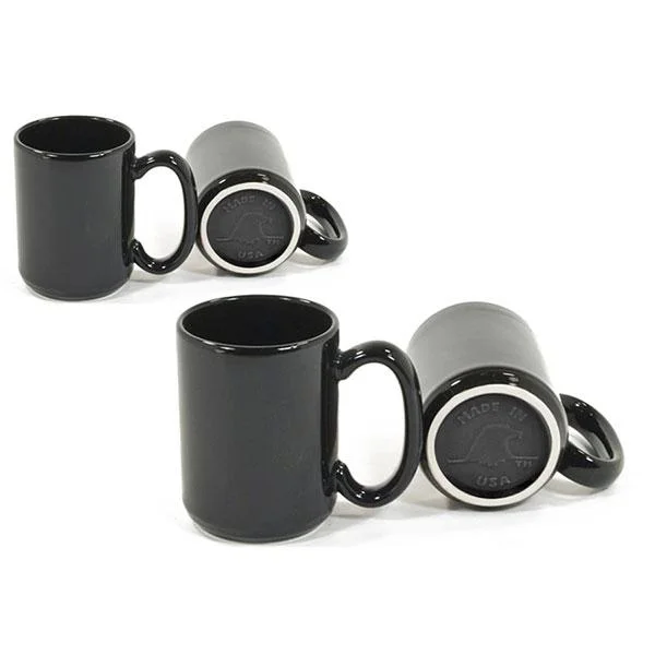 cute tea mug -Mug Set -Set of 4 - Black | Solid Color 15 oz