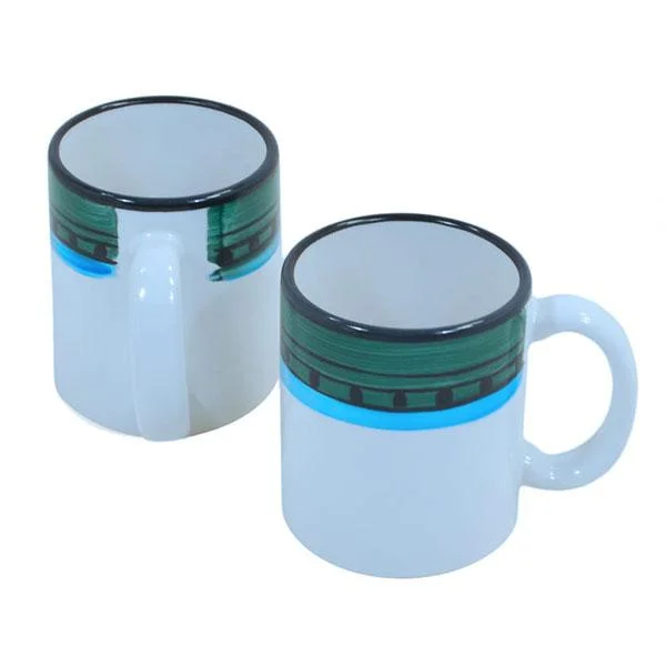 best coffee mug -Mug Set - Set of 4 - Blue & Green | Carousel Pattern