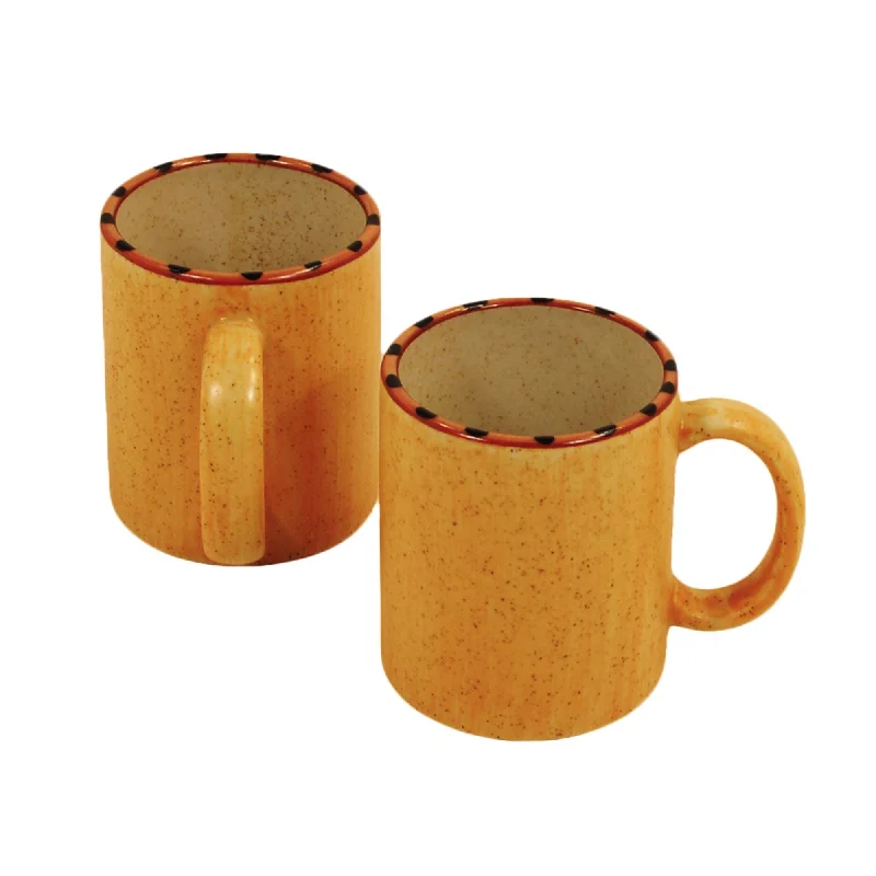 glass coffee mug -Mug Set - Set of 4 - Brown & Burnt Orange | Aurora