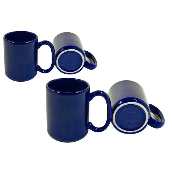 coffee mug for women -Mug Set -Set of 4 - Cobalt Blue | Solid Color 15 oz