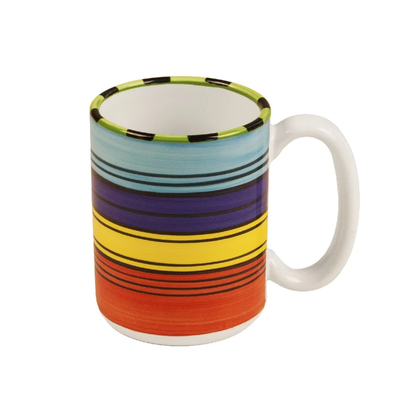 coffee mug with lid -Mug Set - Set of 4 - Colorful - Striped | Acapulco 15 oz