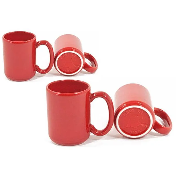 black ceramic coffee mug -Mug Set - Set of 4 - Red | Solid Color 15 oz