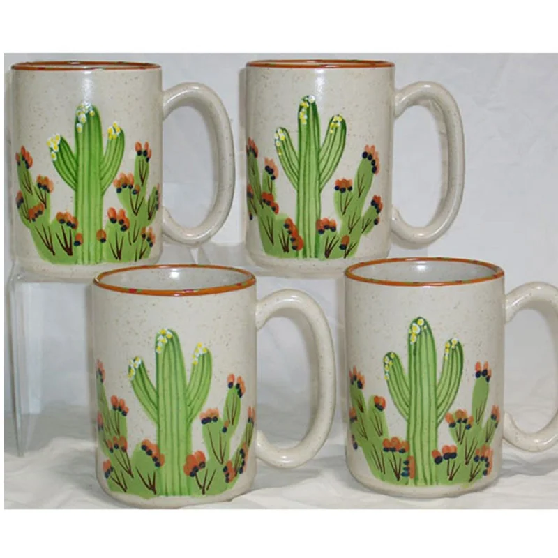 oversized tea cup -Mug Set - Set of 4 - Sonoran Desert Cactus | Sonoran Desert