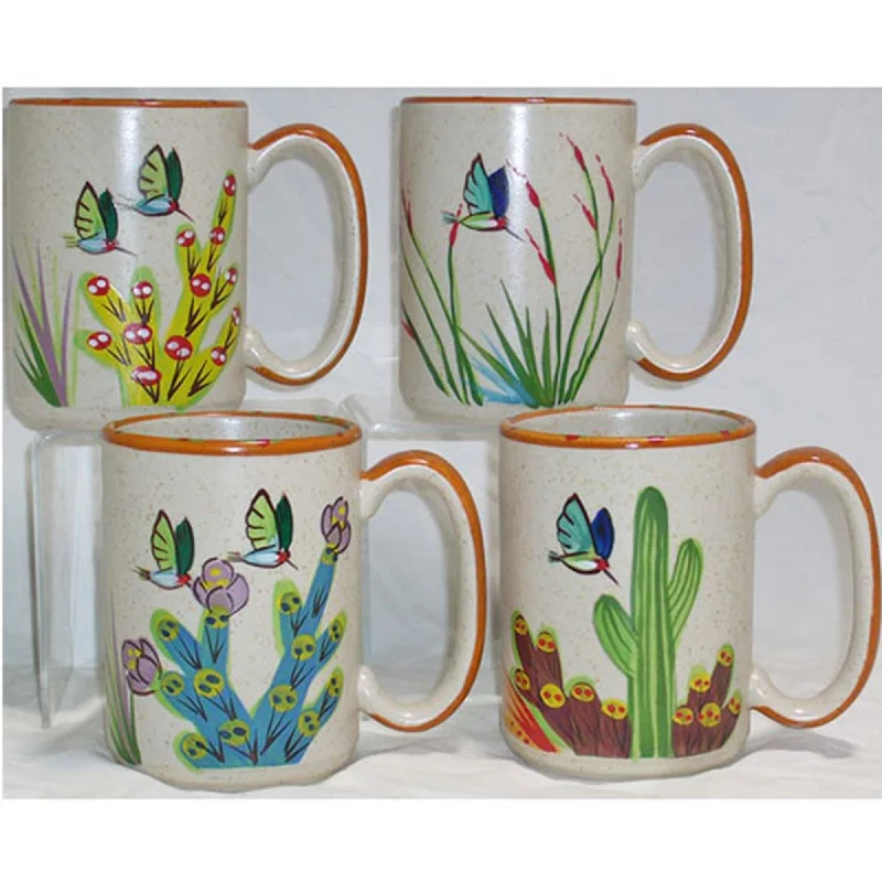 designer coffee mug -Mug Set - Set of 4 - Sonoran Desert Hummingbird | Sonoran Desert