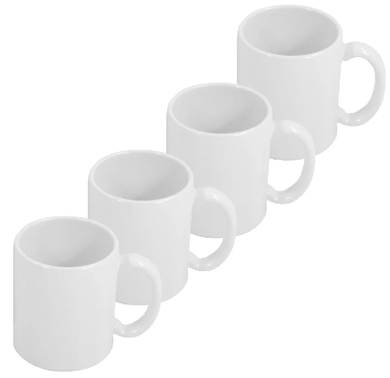 coffee cup with floral design -Mug Set - Set of 4 - White | American White