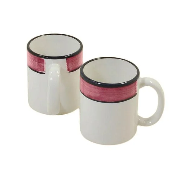 coffee mug for men -Mug Set - Set of 4 - White & Purple | Spree Pattern