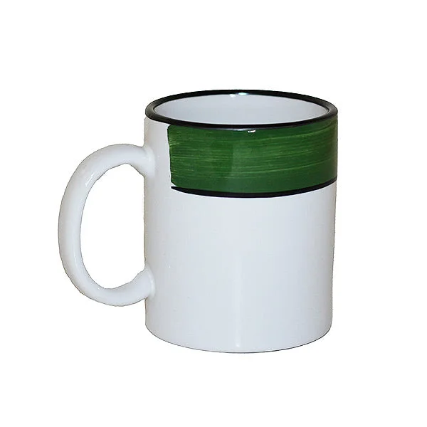 retro coffee mug -Mug - White & Green | Holiday Spree Pattern