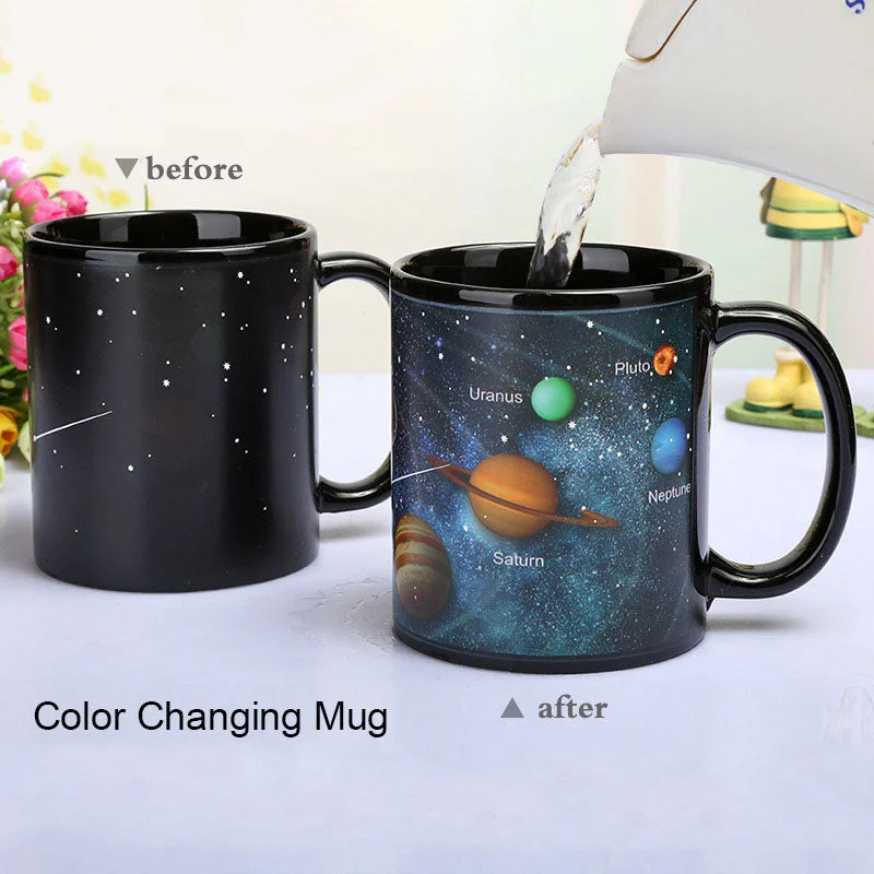 modern design coffee mug -Newest Style Ceramic Cups Changing Color Mug Milk Coffee Mugs Friends Gifts Student Breakfast Cup Star Solar System Mugs