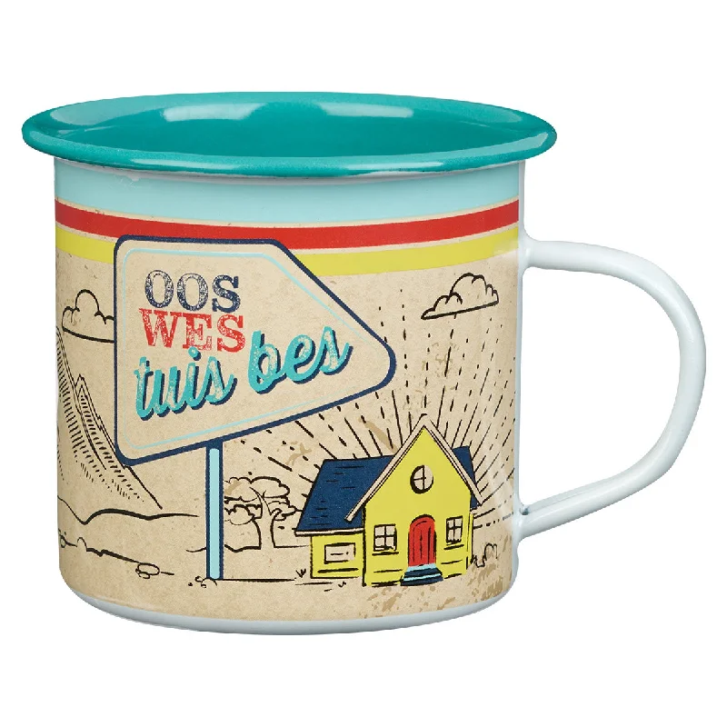 black coffee mug -Oos Wes Tuis Bes Enamel Camper Mug