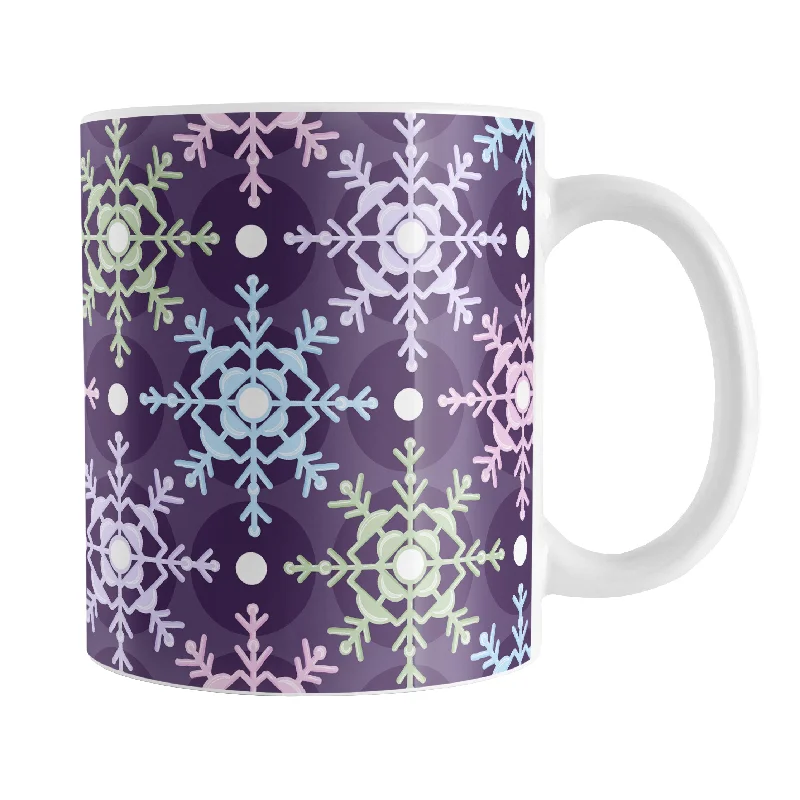 bright tea mug -Pastel Winter Argyle Snowflake Pattern Mug