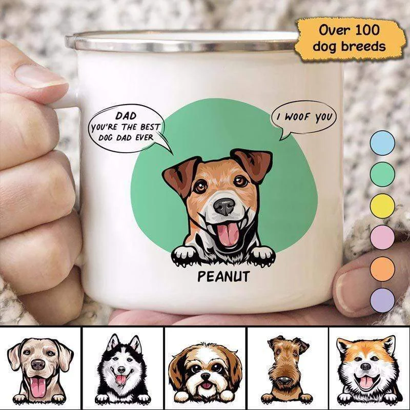 eco-friendly coffee mug -Peeking Dog Text Box Personalized Campfire Mug