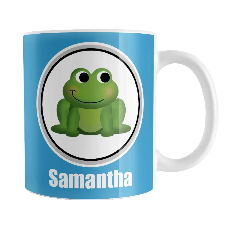 funny mugs for gifts -Personalized Adorable Blue Frog Mug