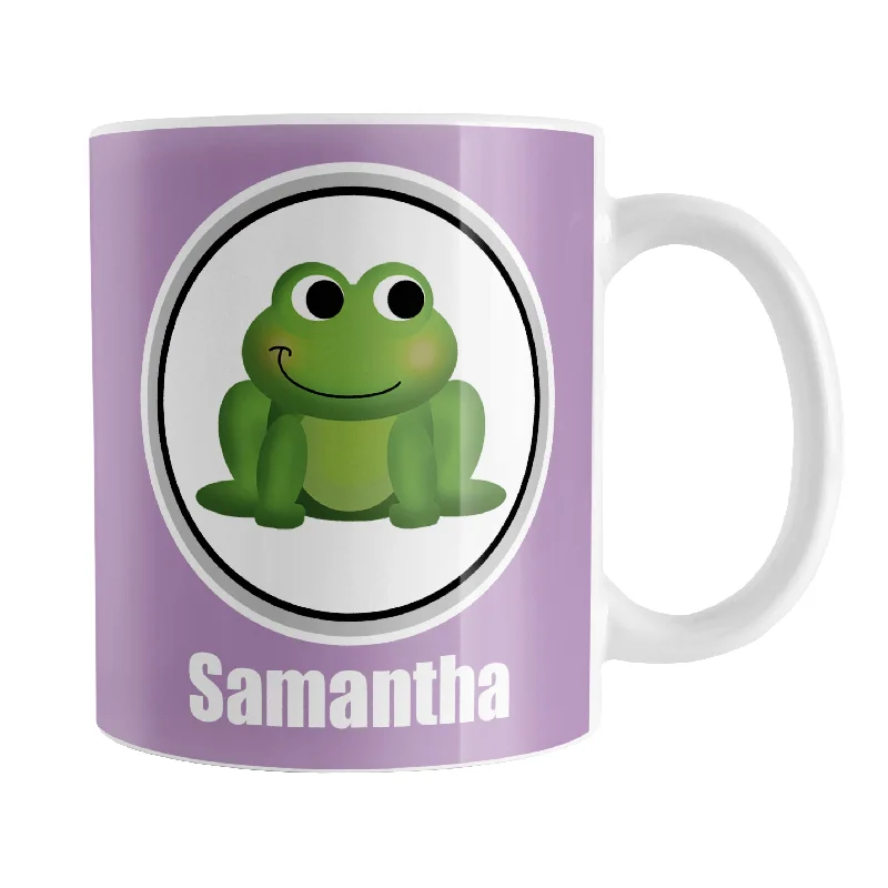 retro tea cup -Personalized Adorable Purple Frog Mug