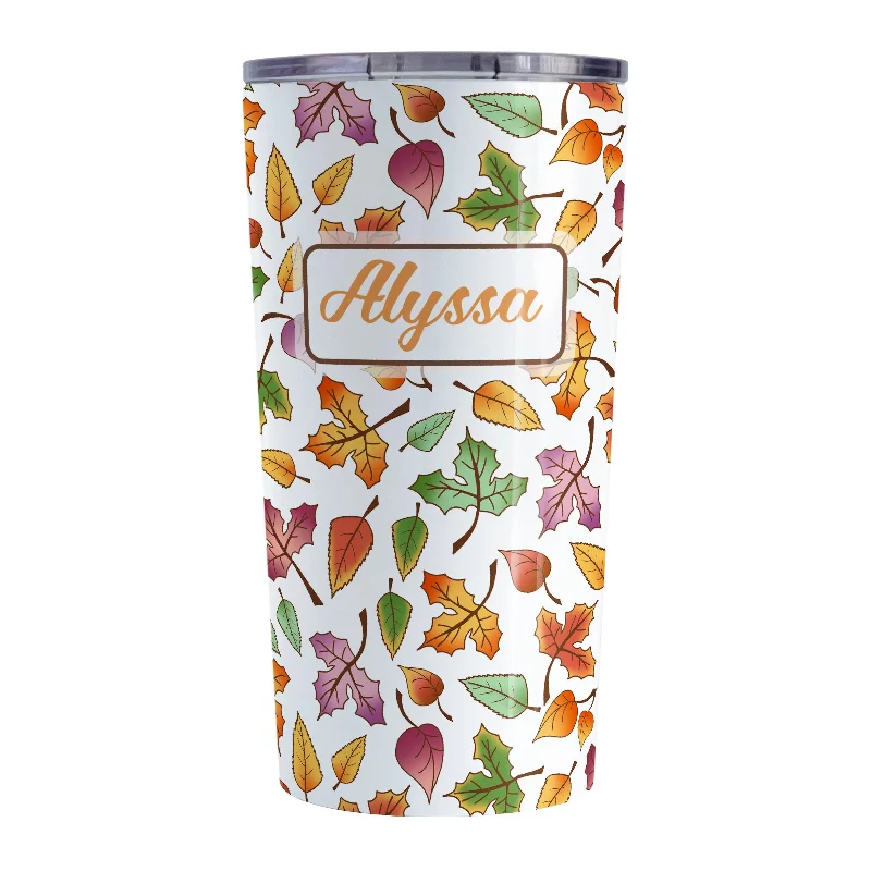 motivational coffee mug -Personalized Changing Leaves Fall Tumbler Cup