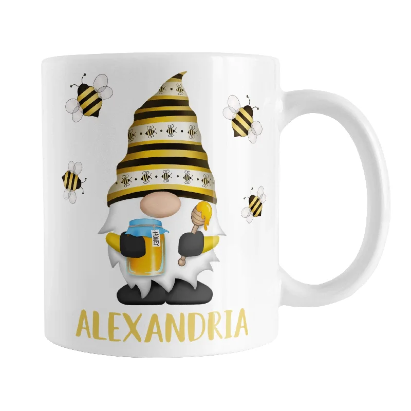 sports coffee mug -Personalized Honey Bee Gnome Mug