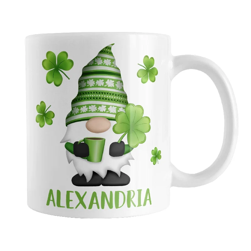 classic coffee mug -Personalized Lucky Clover Gnome Mug