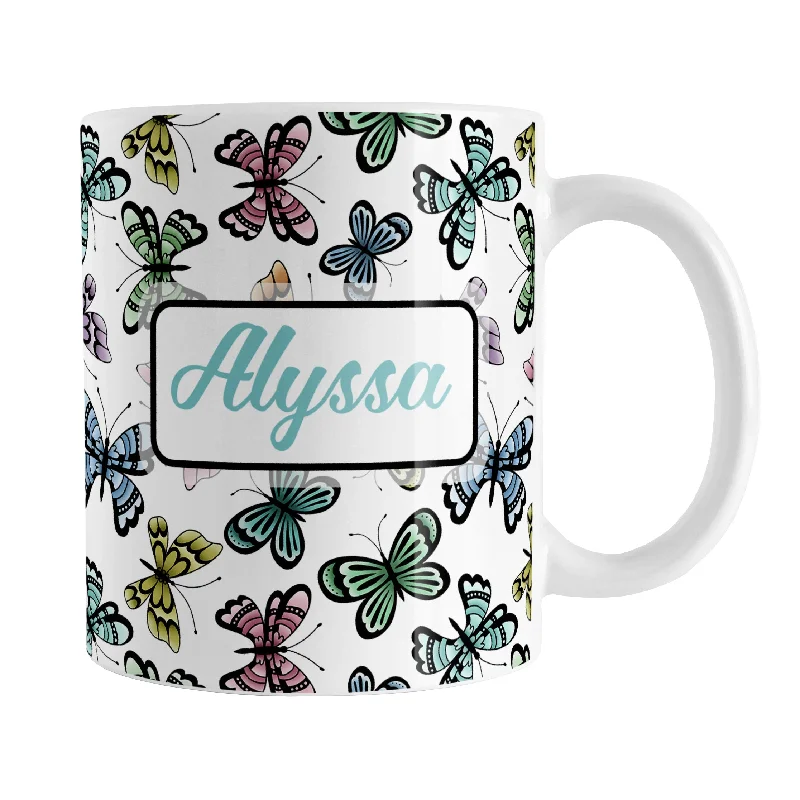 ceramic coffee mug -Personalized Pretty Butterfly Pattern Mug