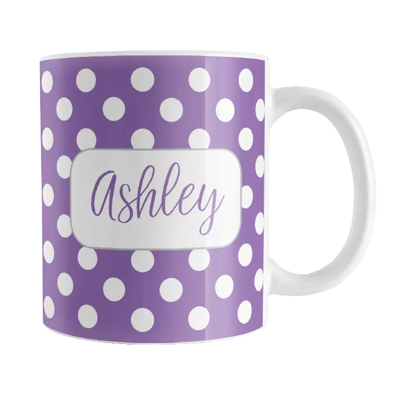 colorful coffee mug -Personalized Purple Polka Dot Mug