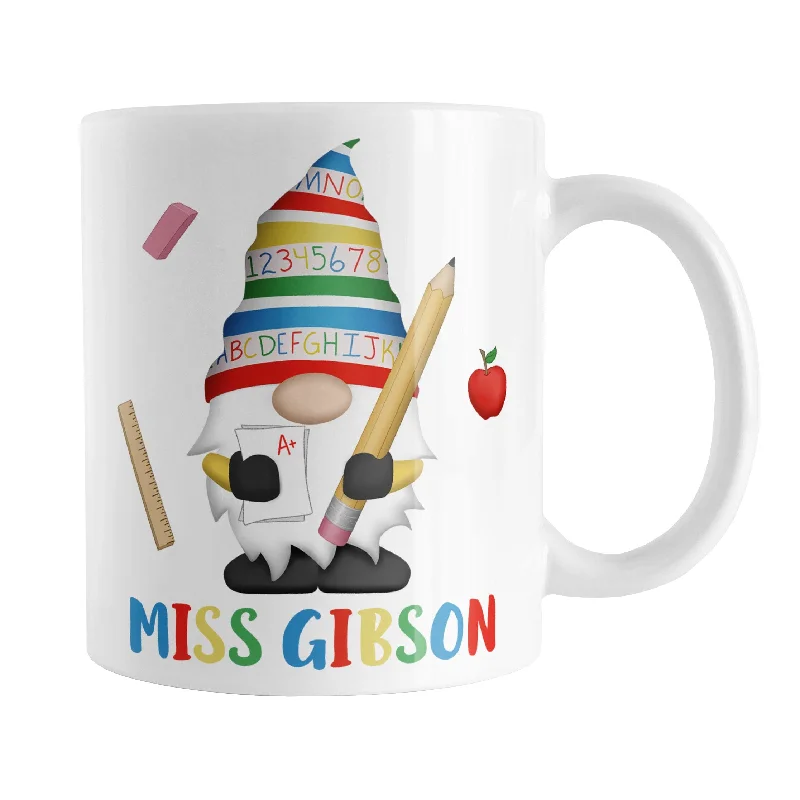 durable travel mug -Personalized School Teacher Gnome Mug