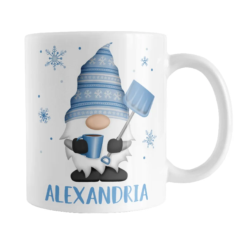 large coffee cup for tea -Personalized Winter Snowflake Gnome Mug