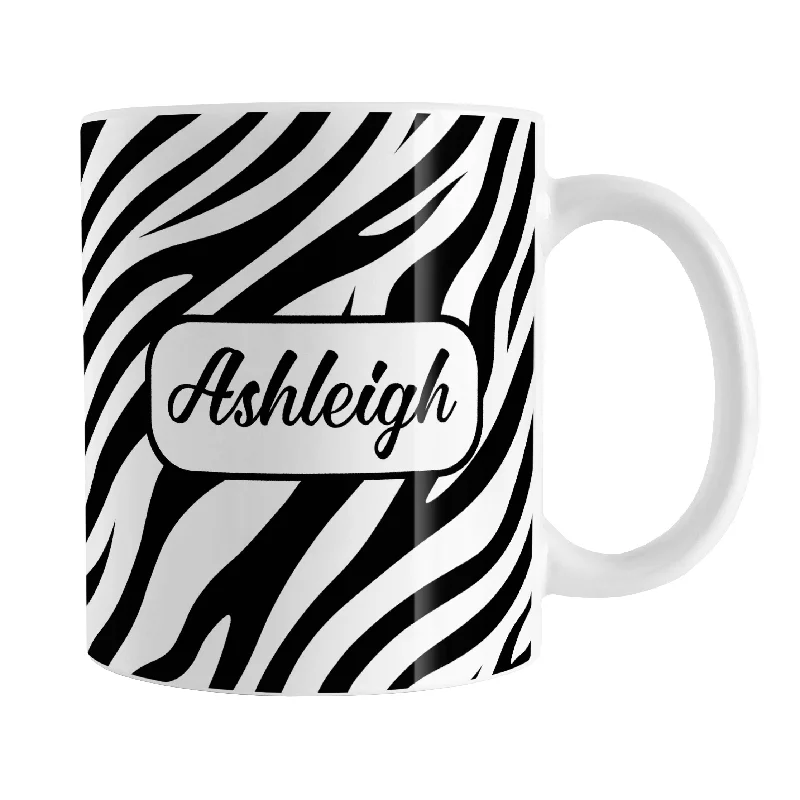 ceramic travel mug -Personalized Zebra Print Pattern Mug