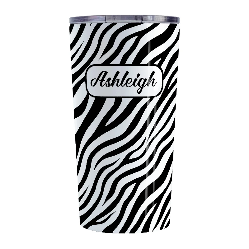 quirky coffee mug -Personalized Zebra Print Pattern Tumbler Cup