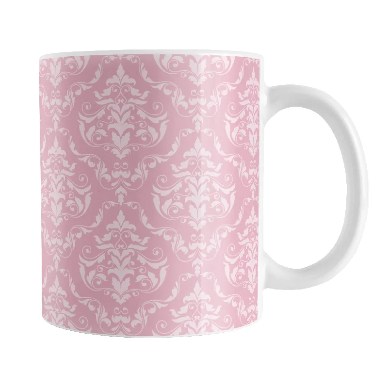 fun travel mugs -Pink Damask Pattern Mug