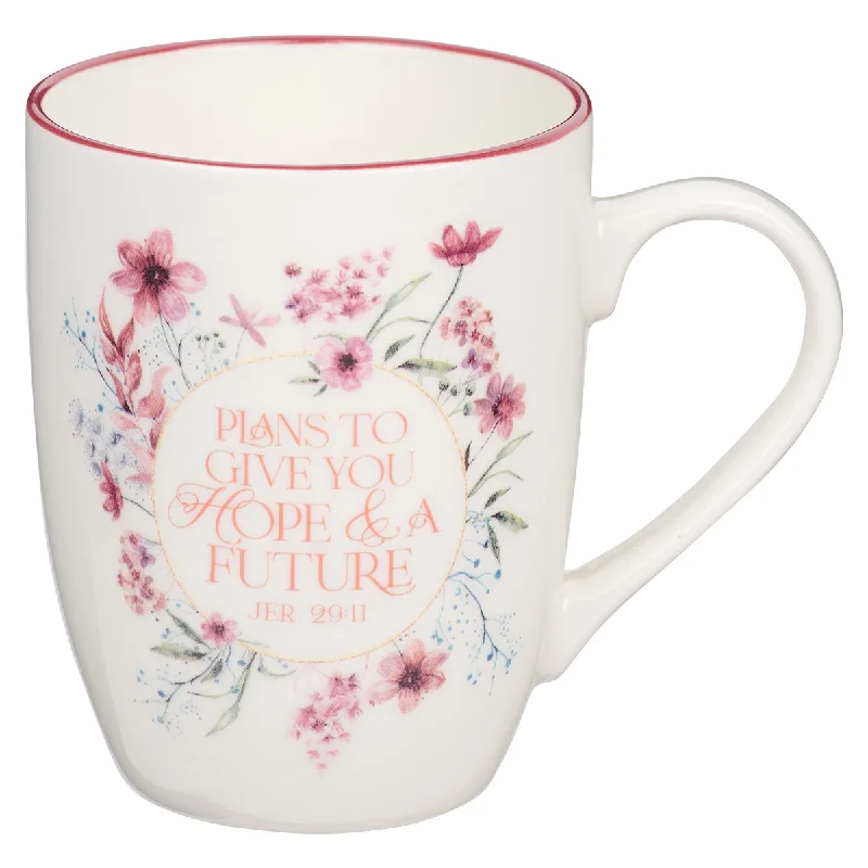 custom printed coffee mug -Plans To Give You Hope And A Future Floral Ceramic Mug - Jeremiah 29:11