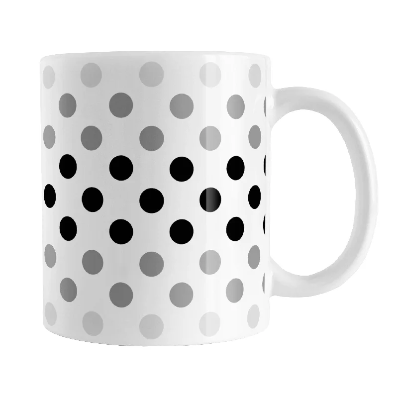 artist designed coffee mug -Polka Dots in Black Gray Mug