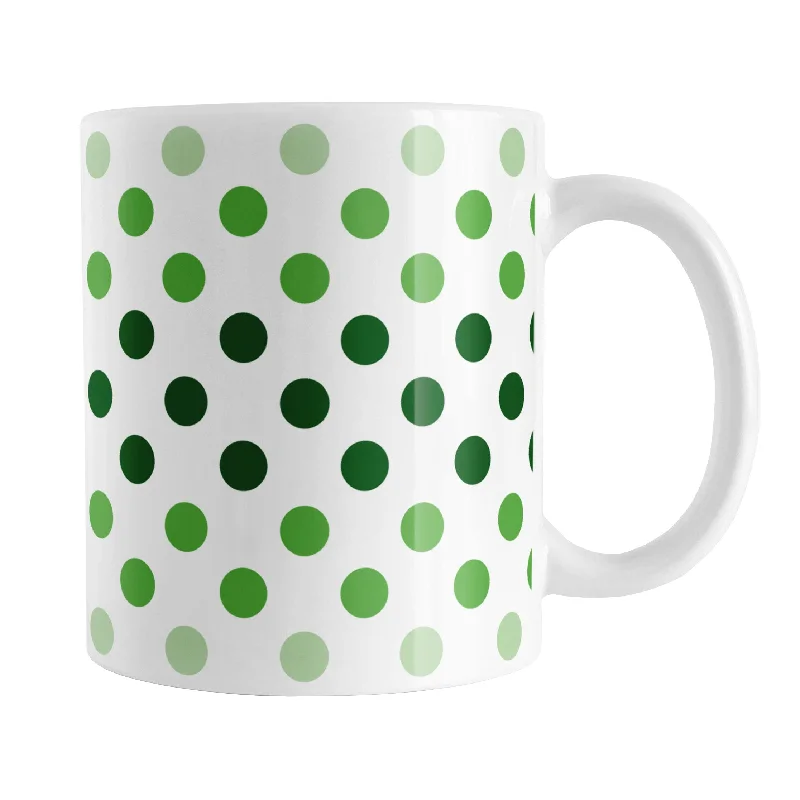 gold rimmed coffee mug -Polka Dots in Green Mug