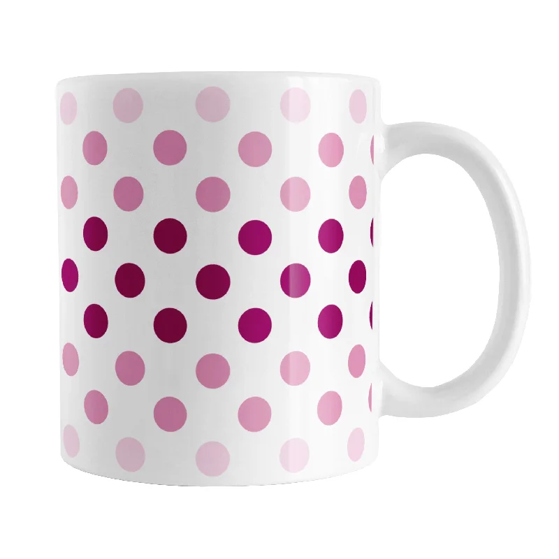 outdoor insulated mug -Polka Dots in Pink Mug