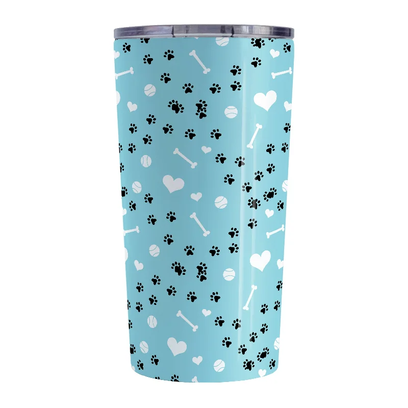 durable coffee mug -Puppy Run Blue Dog Tumbler Cup