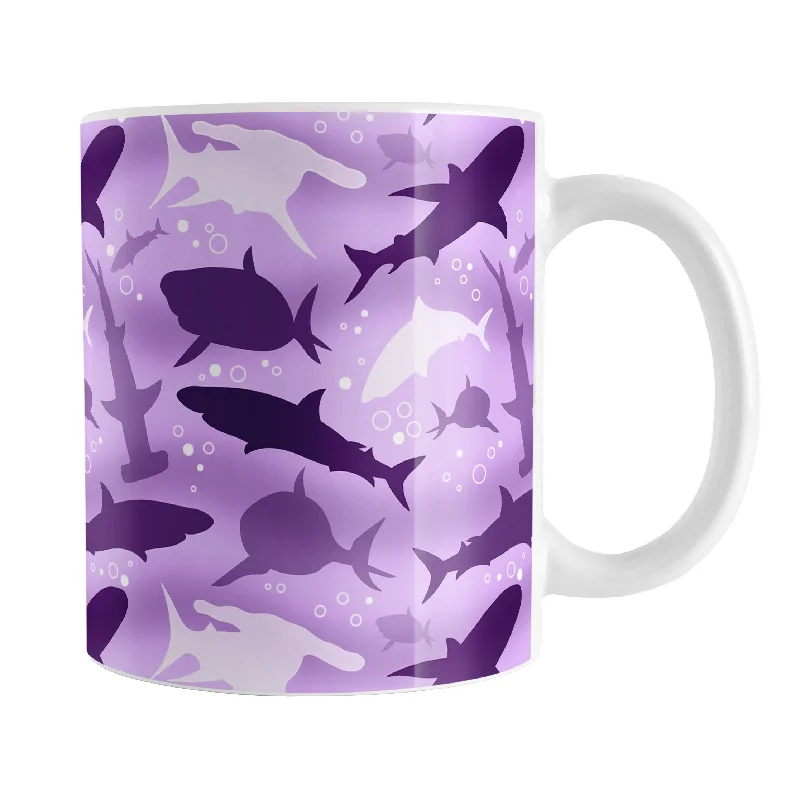 retro tea cup -Purple Frenzy Sharks Mug