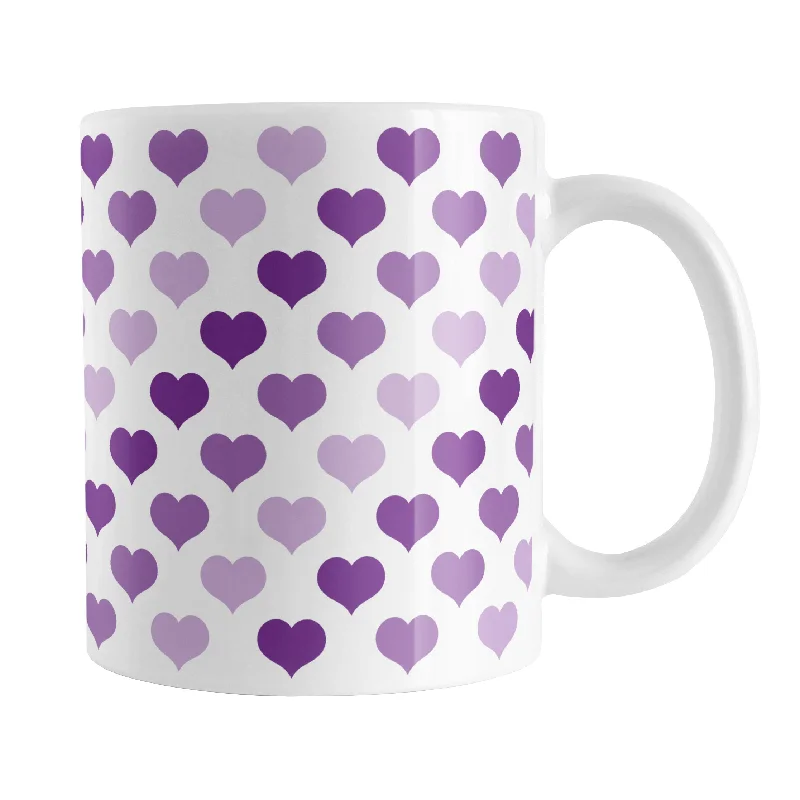 best coffee mug -Purple Hearts Pattern Mug